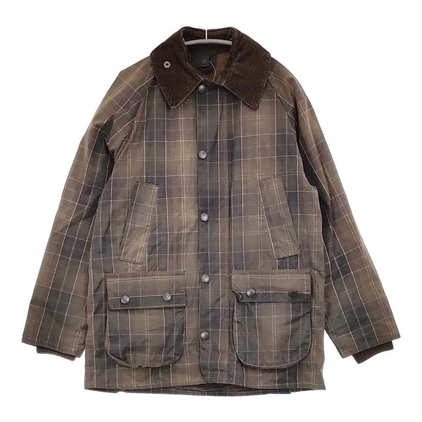 Barbour Tartan Bedale Jacket ビデイル イギリス製 縦ワラント オイルドジャケット 三井物産時代 C34/86CM 茶 メンズ バブアー【中古】5-1018T♪