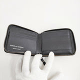 COMME des GARCONS Silver Eyelet Full Zip Around Wallet レザー 二つ折り財布 ブラック メンズ コムデギャルソン【中古】5-0930G♪