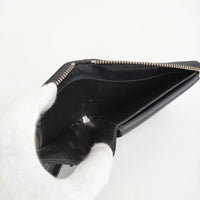 COMME des GARCONS Silver Eyelet Full Zip Around Wallet レザー 二つ折り財布 ブラック メンズ コムデギャルソン【中古】5-0930G♪