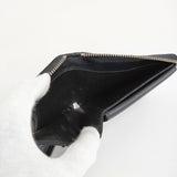COMME des GARCONS Silver Eyelet Full Zip Around Wallet レザー 二つ折り財布 ブラック メンズ コムデギャルソン【中古】5-0930G♪