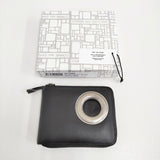 COMME des GARCONS Silver Eyelet Full Zip Around Wallet レザー 二つ折り財布 ブラック メンズ コムデギャルソン【中古】5-0930G♪