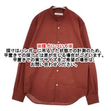 EDIFICE バンドカラー ポリエステルウール ドレスシャツ 長袖シャツ ワインレッド メンズ エディフィス【中古】5-1220M∞