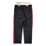 JOHN LAWRENCE SULLIVAN トラックパンツ コットンストレッチ XS イージー パンツ ブラック レッド メンズ ジョンローレンスサリバン【中古】5-1220G∞