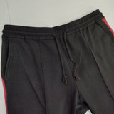 JOHN LAWRENCE SULLIVAN トラックパンツ コットンストレッチ XS イージー パンツ ブラック レッド メンズ ジョンローレンスサリバン【中古】5-1220G∞