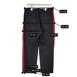 JOHN LAWRENCE SULLIVAN トラックパンツ コットンストレッチ XS イージー パンツ ブラック レッド メンズ ジョンローレンスサリバン【中古】5-1220G∞