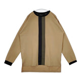 FACTOTUM 鹿の子 切替 長袖 ポリエステル カットソー ベージュ メンズ ファクトタム【中古】5-1220M∞