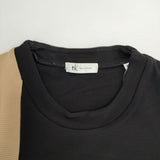 TK/TAKEO KIKUCHI クラシカルパターン パッチワーク カットソー ブラック ベージュ メンズ ティーケー/タケオキクチ【中古】5-1220M∞