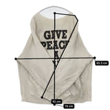 BOWWOW YOKO SWEAT SHIRTS PEACENIK オノヨーコ ダメージ加工 汚し加工 XL スウェット アイボリー メンズ バウワウ【中古】5-1220M∞