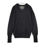 THE INOUE BROTHERS シュプリームロイヤルアルパカ Vネック セーター ニット ブラック メンズ ザイノウエブラザーズ【中古】5-1124T∞