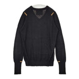 THE INOUE BROTHERS シュプリームロイヤルアルパカ Vネック セーター ニット ブラック メンズ ザイノウエブラザーズ【中古】5-1124T∞