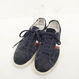 MONCLER LA MONACO スエード サイズ40 スニーカー ネイビー メンズ モンクレール【中古】6-0202G◎
