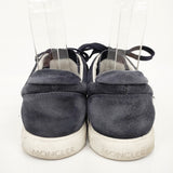 MONCLER LA MONACO スエード サイズ40 スニーカー ネイビー メンズ モンクレール【中古】6-0202G◎