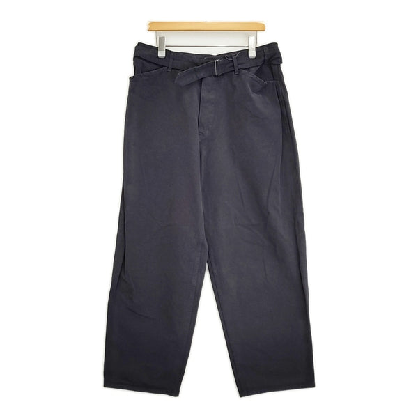 COMOLI 製品染ベルテッドパンツ サイズ3 W03-03014 定価39600円 パンツ ネイビー メンズ コモリ【中古】5-1108G♪