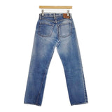 RESOLUTE 711 W28 革パッチ ボタンフライ ジーンズ 日本製 デニムパンツ ライトブルー メンズ リゾルト【中古】5-1228G∞