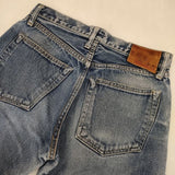 RESOLUTE 711 W28 革パッチ ボタンフライ ジーンズ 日本製 デニムパンツ ライトブルー メンズ リゾルト【中古】5-1228G∞