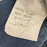 RESOLUTE 711 W28 革パッチ ボタンフライ ジーンズ 日本製 デニムパンツ ライトブルー メンズ リゾルト【中古】5-1228G∞