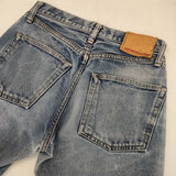 RESOLUTE 710 W28 紙パッチ ボタンフライ ジーンズ 日本製 デニムパンツ ライトブルー メンズ リゾルト【中古】5-1228G∞