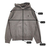 POLO RALPH LAUREN ジップアップ 裏起毛 スウェット パーカー グレー メンズ ポロ・ラルフローレン【中古】5-1205T∞