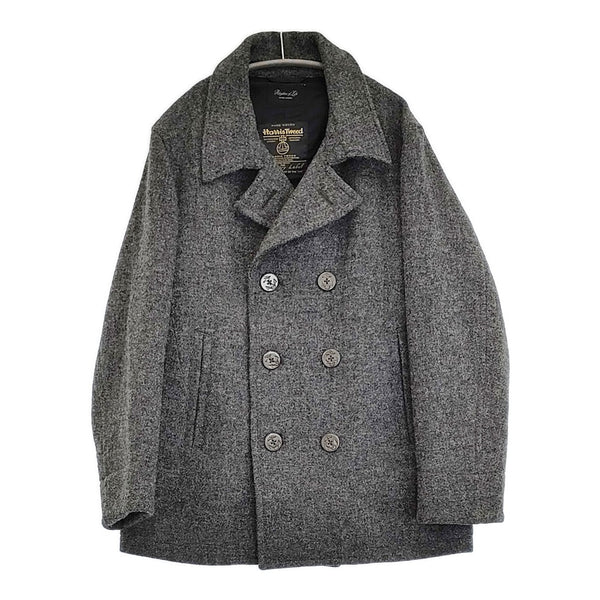 Rhythm of Life/UNITED ARROWS Harris Tweed ハリスツイード L ピーコート グレー メンズ リズムオブライフ/ユナイテッドアローズ【中古】5-1108T♪