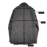 Rhythm of Life/UNITED ARROWS Harris Tweed ハリスツイード L ピーコート グレー メンズ リズムオブライフ/ユナイテッドアローズ【中古】5-1108T♪