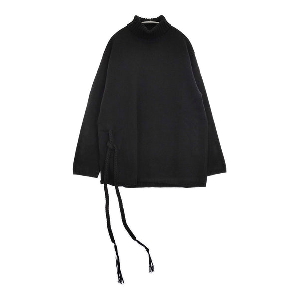 Yohji Yamamoto POUR HOMME SIDE STRING DETAIL TURTLENECK 定価67100円 ニット 23AW ブラック メンズ ヨウジヤマモトプールオム【中古】5-1014T♪