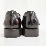 BALENCIAGA Crocodile God Buckle Leather Monk Shoes 39 革 ユニセックスサイズ シューズ・靴 ブラウン メンズ バレンシアガ【中古】5-1014G♪