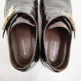 BALENCIAGA Crocodile God Buckle Leather Monk Shoes 39 革 ユニセックスサイズ シューズ・靴 ブラウン メンズ バレンシアガ【中古】5-1014G♪