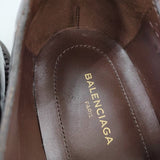 BALENCIAGA Crocodile God Buckle Leather Monk Shoes 39 革 ユニセックスサイズ シューズ・靴 ブラウン メンズ バレンシアガ【中古】5-1014G♪