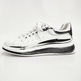 Alexander McQueen Oversized Sneaker ペイント サイズ41 革 スニーカー ホワイト メンズ アレキサンダーマックイーン【中古】5-1014G♪