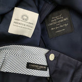 UNITED ARROWS タスマニアン ウール ストライプ スーツ ジャケット パンツ セットアップ ネイビー メンズ ユナイテッドアローズ【中古】5-1205T∞