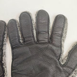 NEWBERRY KNITTING USA製 Rag Wool Glove no lined knit leather deerskin ウール レザー 革 手袋 グレー メンズ ニューベリーニッティング【中古】5-1125T◎