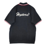 HYSTERIC GLAMOUR HYS DEVILワッペン ポロ衿シャツ 定価25300円 半袖 ポロシャツ 25SS ブラック メンズ ヒステリックグラマー【中古】6-0601S∞