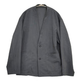 LAMOND. NO COLLAR SHARI JACKET 定価25300円 LM-O-113 サイズ2 ノーカラージャケット 25SS チャコールグレー メンズ ラモンド【中古】5-1022M♪
