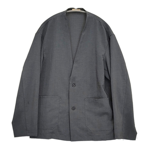 LAMOND. NO COLLAR SHARI JACKET 定価25300円 LM-O-113 サイズ2 ノーカラージャケット 25SS チャコールグレー メンズ ラモンド【中古】5-1022M♪