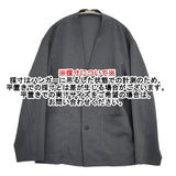LAMOND. NO COLLAR SHARI JACKET 定価25300円 LM-O-113 サイズ2 ノーカラージャケット 25SS チャコールグレー メンズ ラモンド【中古】5-1022M♪