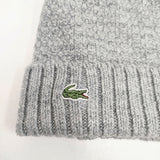 LACOSTE L6414-11A11 ポンポン付きニット帽 帽子 ニットキャップ グレー メンズ ラコステ【中古】5-1125T◎