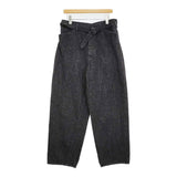 COMOLI ベルテッドデニムパンツ 定価33000円 サイズ3 U03-03011 デニムパンツ ブラック メンズ コモリ【中古】5-1022G♪