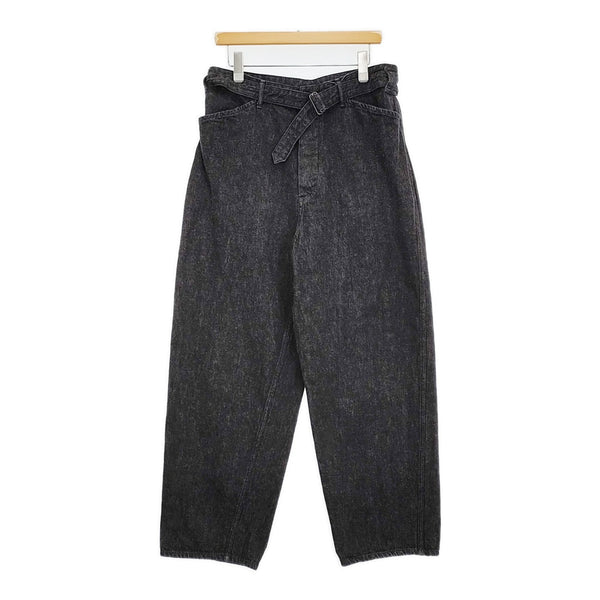 COMOLI ベルテッドデニムパンツ 定価33000円 サイズ3 U03-03011 デニムパンツ ブラック メンズ コモリ【中古】5-1022G♪