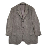 Brooks Brothers/HARRIS TWEED 50R ウール ヘリンボーン 3B テーラードジャケット ブラック ホワイト メンズ ブルックスブラザーズ/ハリスツイード【中古】5-1210T♪