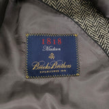 Brooks Brothers/HARRIS TWEED 50R ウール ヘリンボーン 3B テーラードジャケット ブラック ホワイト メンズ ブルックスブラザーズ/ハリスツイード【中古】5-1210T♪