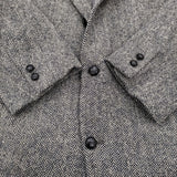 Brooks Brothers/HARRIS TWEED 50R ウール ヘリンボーン 3B テーラードジャケット ブラック ホワイト メンズ ブルックスブラザーズ/ハリスツイード【中古】5-1210T♪