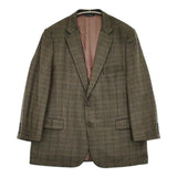 Brooks Brothers ウール 2B チェック サイズ50R ヘリンボーン テーラードジャケット カーキ メンズ ブルックスブラザーズ【中古】5-1210T♪