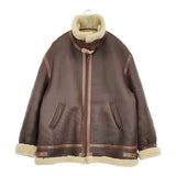 ALPHA ムートンジャケット B3 羊革 シープスキン 希少サイズXXXL 20804-9068 ジャケット ブラウン メンズ アルファ【中古】5-1210A♪