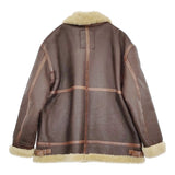 ALPHA ムートンジャケット B3 羊革 シープスキン 希少サイズXXXL 20804-9068 ジャケット ブラウン メンズ アルファ【中古】5-1210A♪