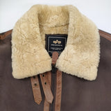 ALPHA ムートンジャケット B3 羊革 シープスキン 希少サイズXXXL 20804-9068 ジャケット ブラウン メンズ アルファ【中古】5-1210A♪