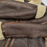 ALPHA ムートンジャケット B3 羊革 シープスキン 希少サイズXXXL 20804-9068 ジャケット ブラウン メンズ アルファ【中古】5-1210A♪