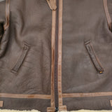 ALPHA ムートンジャケット B3 羊革 シープスキン 希少サイズXXXL 20804-9068 ジャケット ブラウン メンズ アルファ【中古】5-1210A♪