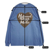 HOLLYWOOD RANCH MARKET HRM バックプリント ワッペン付き 長袖Ｔシャツ カットソー ロンＴ ブルー メンズ ハリウッドランチマーケット【中古】6-0104M∞