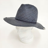 HUNTISM バオ ダメージ加工 サイズM 帽子 ハット ネイビー メンズ ハンティズム【中古】6-0216S◎