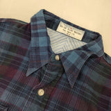 RED EAR/Paul Smith インディゴ染め チェック コンチョボタン 長袖シャツ ブルー メンズ レッドイヤー【中古】6-0318M∞